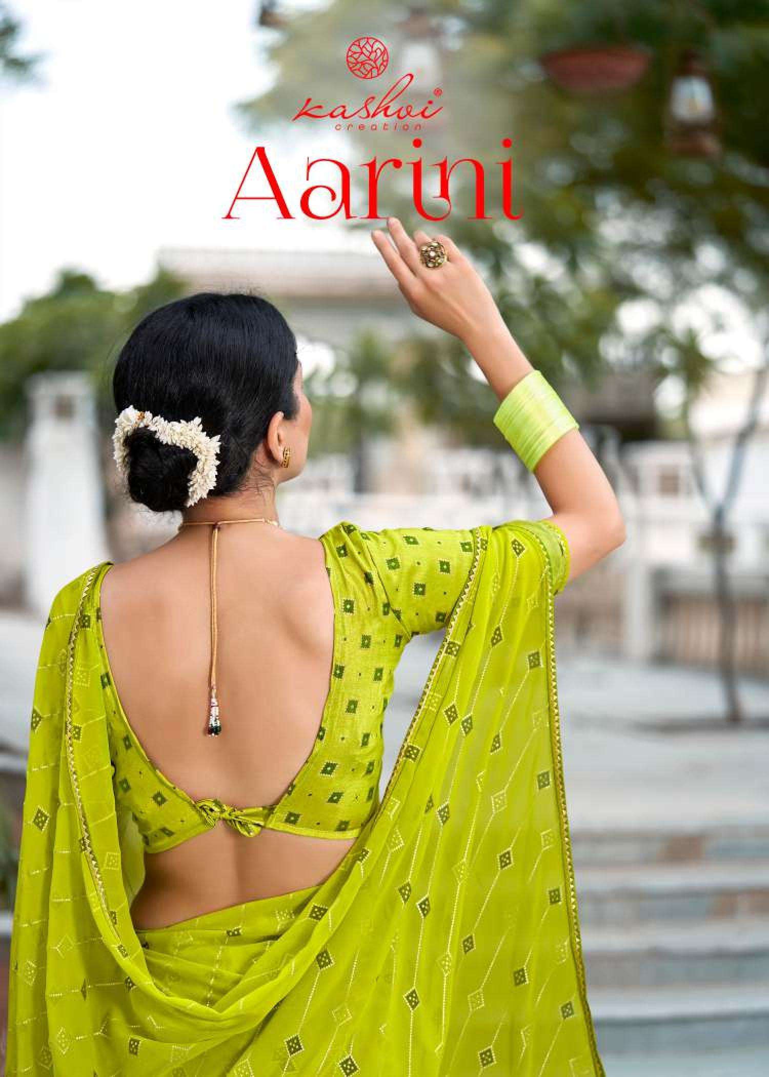 AARINI BY KASHVI CREATION 73001 TO 73010 SERIES GEORGETTE PRINT SAREES