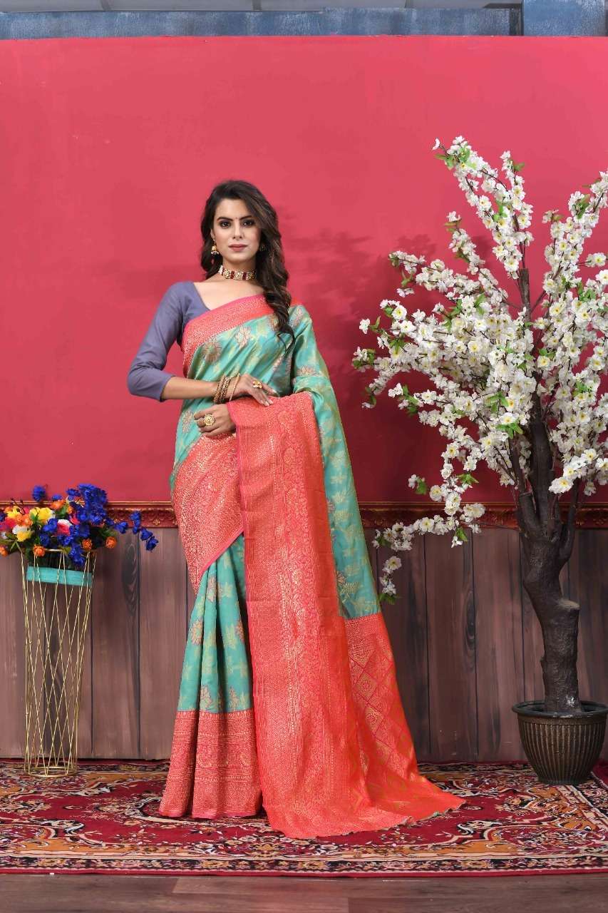 AARNA BY ASLIWHOLESALE DESIGNER KANJIVARAM SILK SAREE