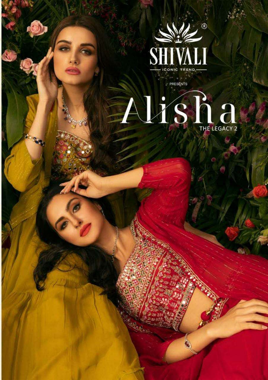 ALISHA THE LEGACY VOL-2 BY SHIVALI 1001 TO 1006 SERIES GEORGETTE STITCHED TUNICS