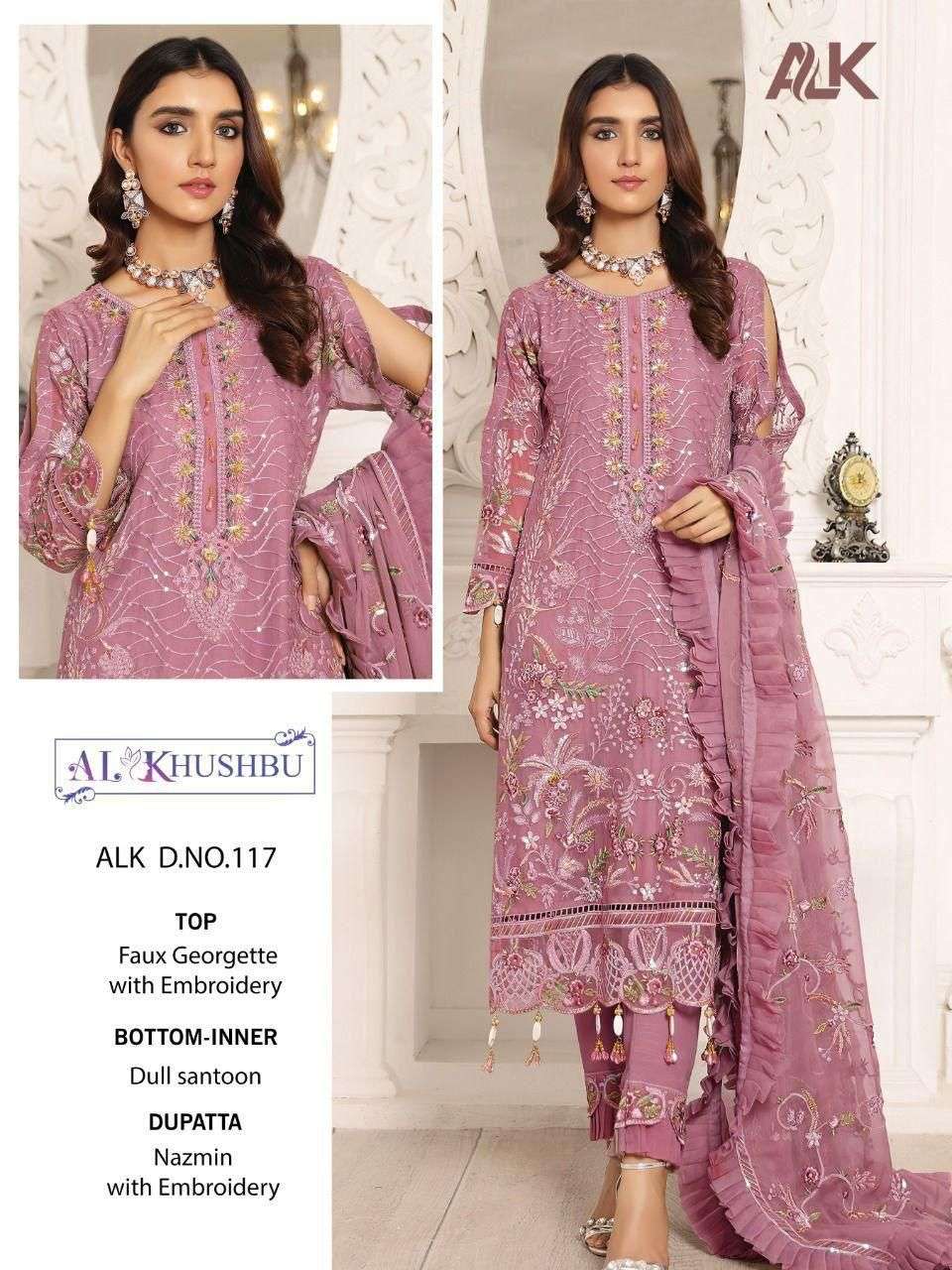 ALK 117 HIT DESIGN BY AL KHUSHBU FAUX GEORGETTE EMBROIDERY DRESS