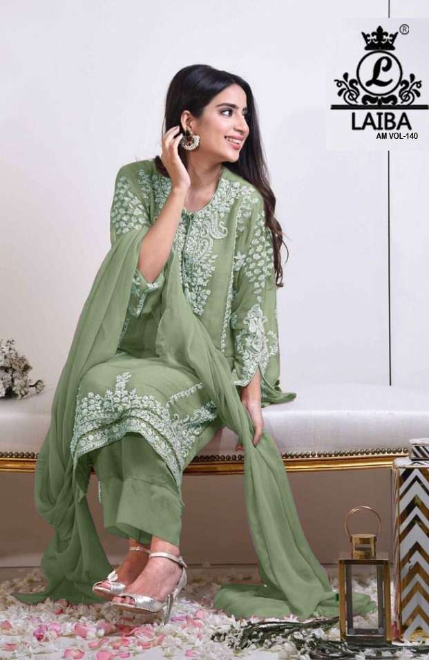 AM VOL-140 BY LAIBA DESIGNER HEAVY PURE GEORGETTE STITCHED DRESSES