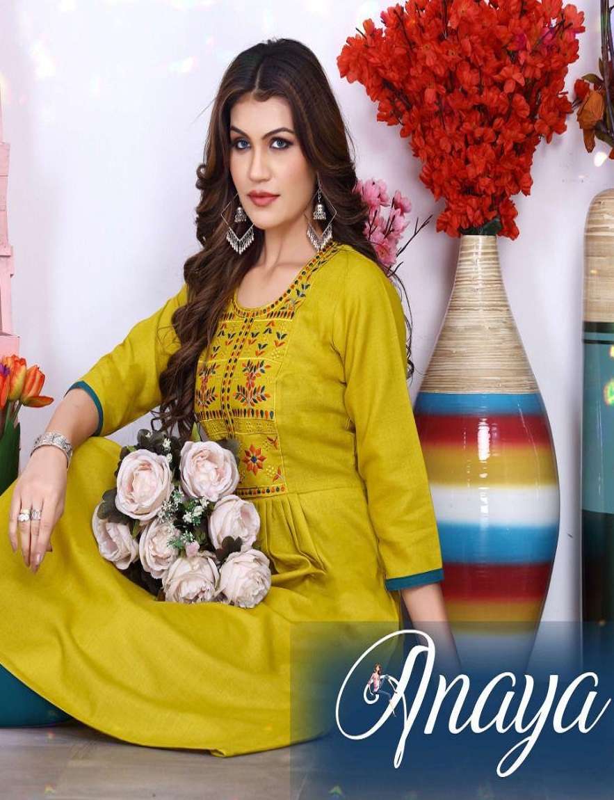 ANAYA BY MAYRA 81001 TO 81008 SERIES RAYON EMBROIDERY KURTIS