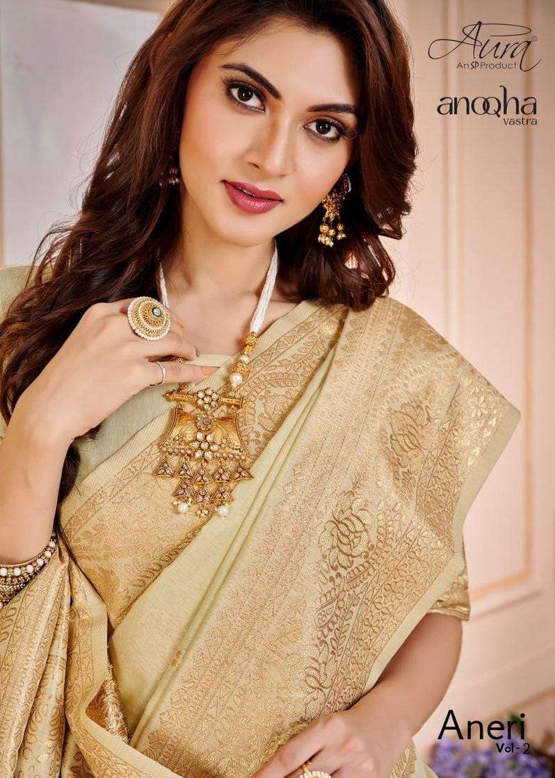 ANERI VOL-2 BY AURA 601 TO 606 SERIES DESIGNER ORGANZA SILK SAREES