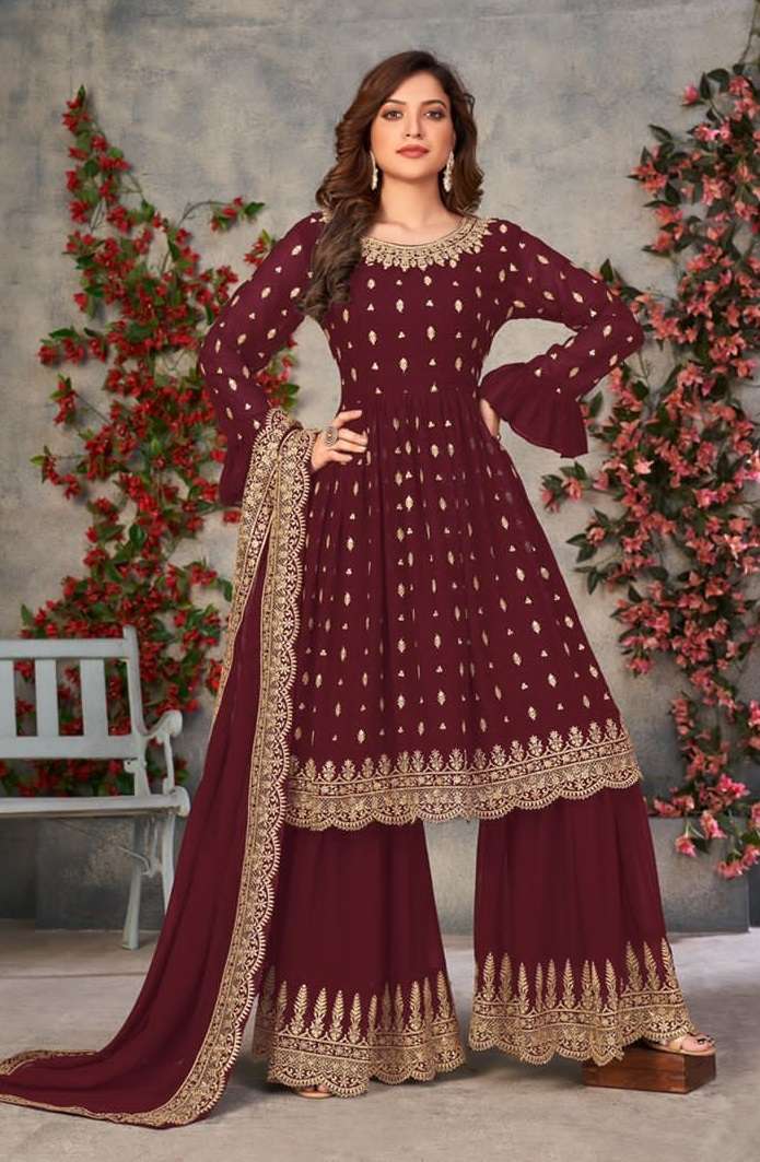 ANJUBAA VOL-5 BY TWISHA 10051 TO 10054 SERIES FAUX GEORGETTE SHARARA DRESSES