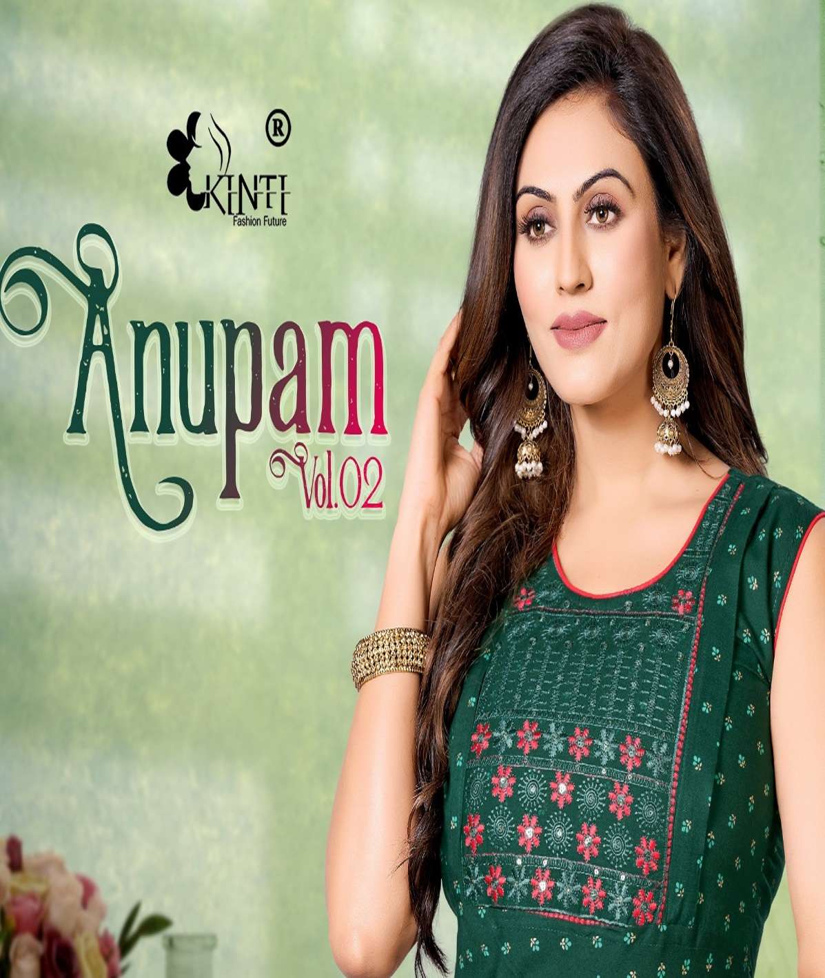 ANUPAM VOL-2 BY KINTI 201 TO 208 SERIES RAYON EMBROIDERY KURTIS