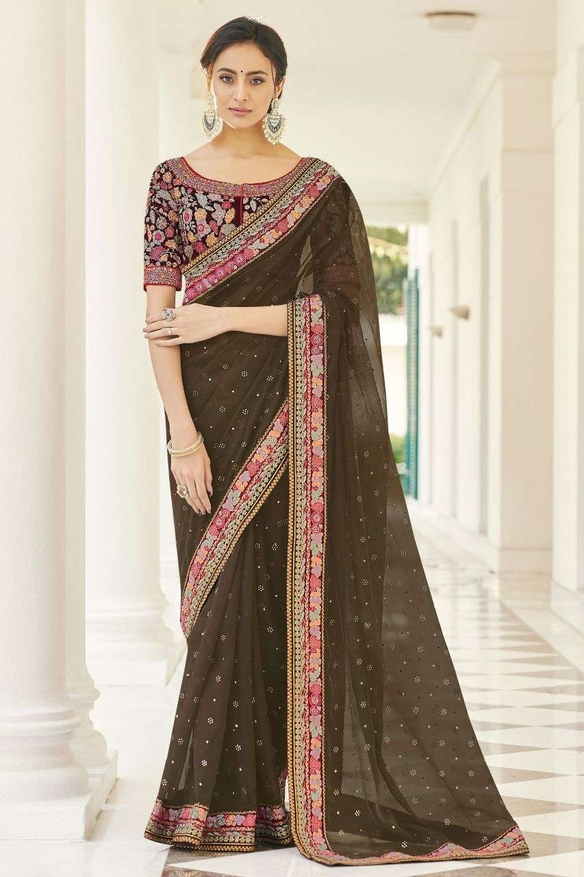 ASHIMA BY ASLIWHOLESALE GEORGETTE HEAVY EMBROIDERY SAREES