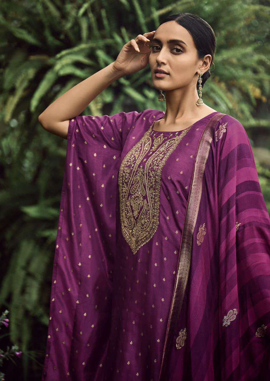 ASHMITA BY VARSHA 01 TO 04 SERIES VISCOSE SILK EMBROIDERY DRESSES