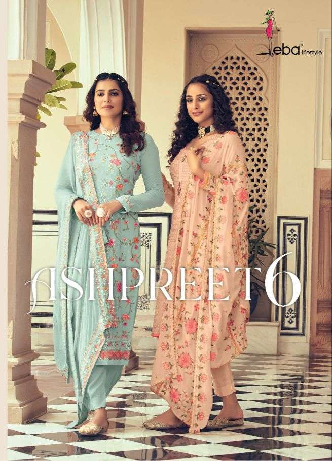 ASHPREET VOL-6 BY EBA LIFESTYLE 1463 TO 1466 SERIES GEORGETTE WORK DRESSES