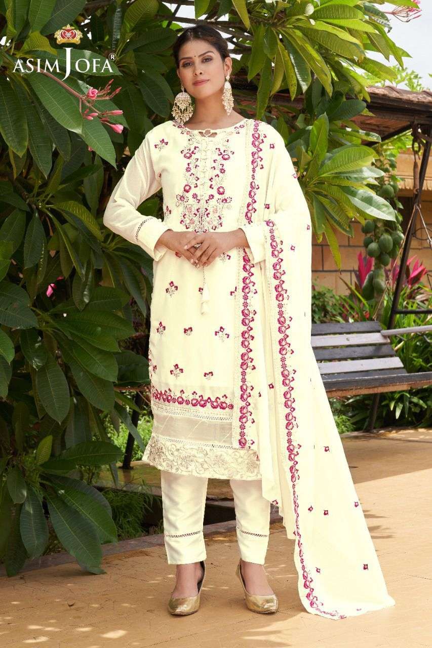 ASIM JOFA 56090 BY ASIM JOFA HEAVY GEORGETTE EMBROIDERY STITCHED DRESS