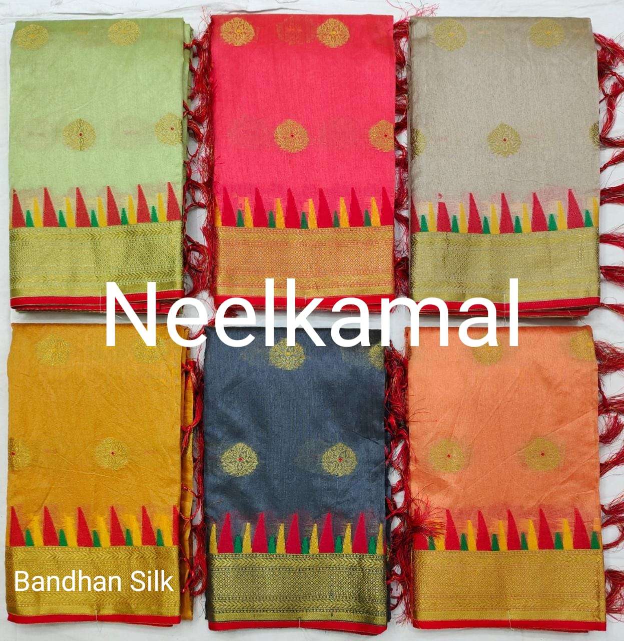 BANDHAN SILK VOL-1 BY NEELKAMAL SAREES INDIAN DESIGNER CRYSTAL SILK SAREES