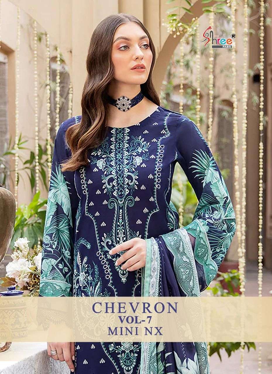 CHEVRON VOL-7 MINI NX BY SHREE FABS COTTON PRINT EMBROIDERY PAKISTANI DRESSES