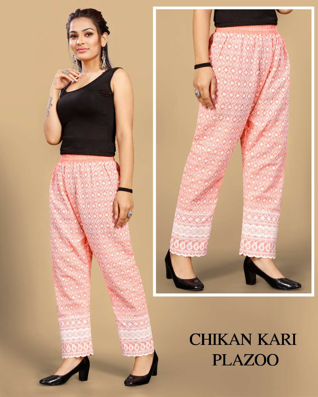 CHIKAN KARI PLAZOO BY ASLIWHOLESALE 01 TO 10 SERIES COTTON CHIKANKARI PANTS