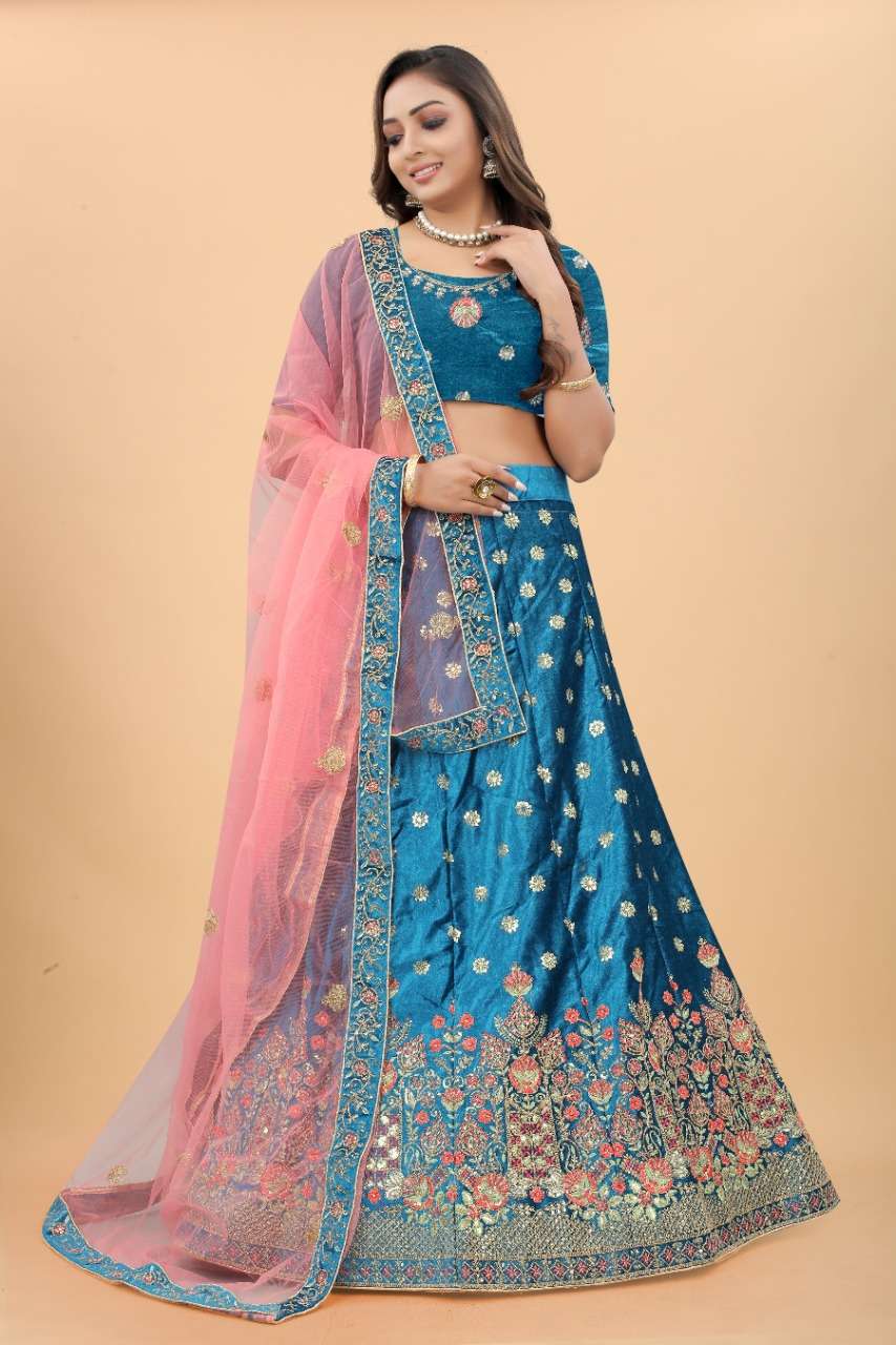 CODE-4901 BY ASLIWHOLESALE HEAVY DESIGNER HEAVY VELVET LEHENGA