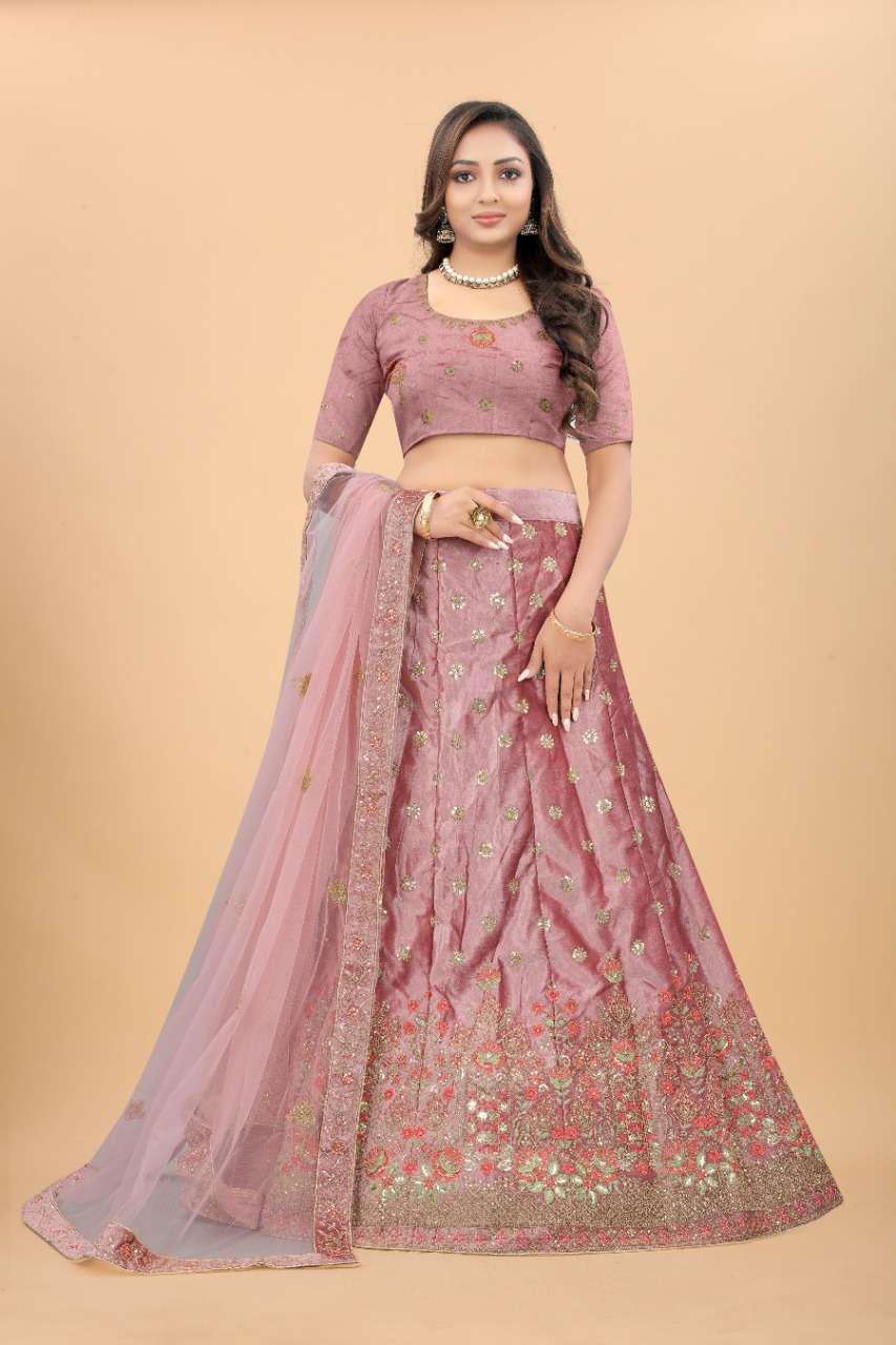 CODE-4903 BY ASLIWHOLESALE HEAVY VELVET EMBROIDERY WORK LEHENGA