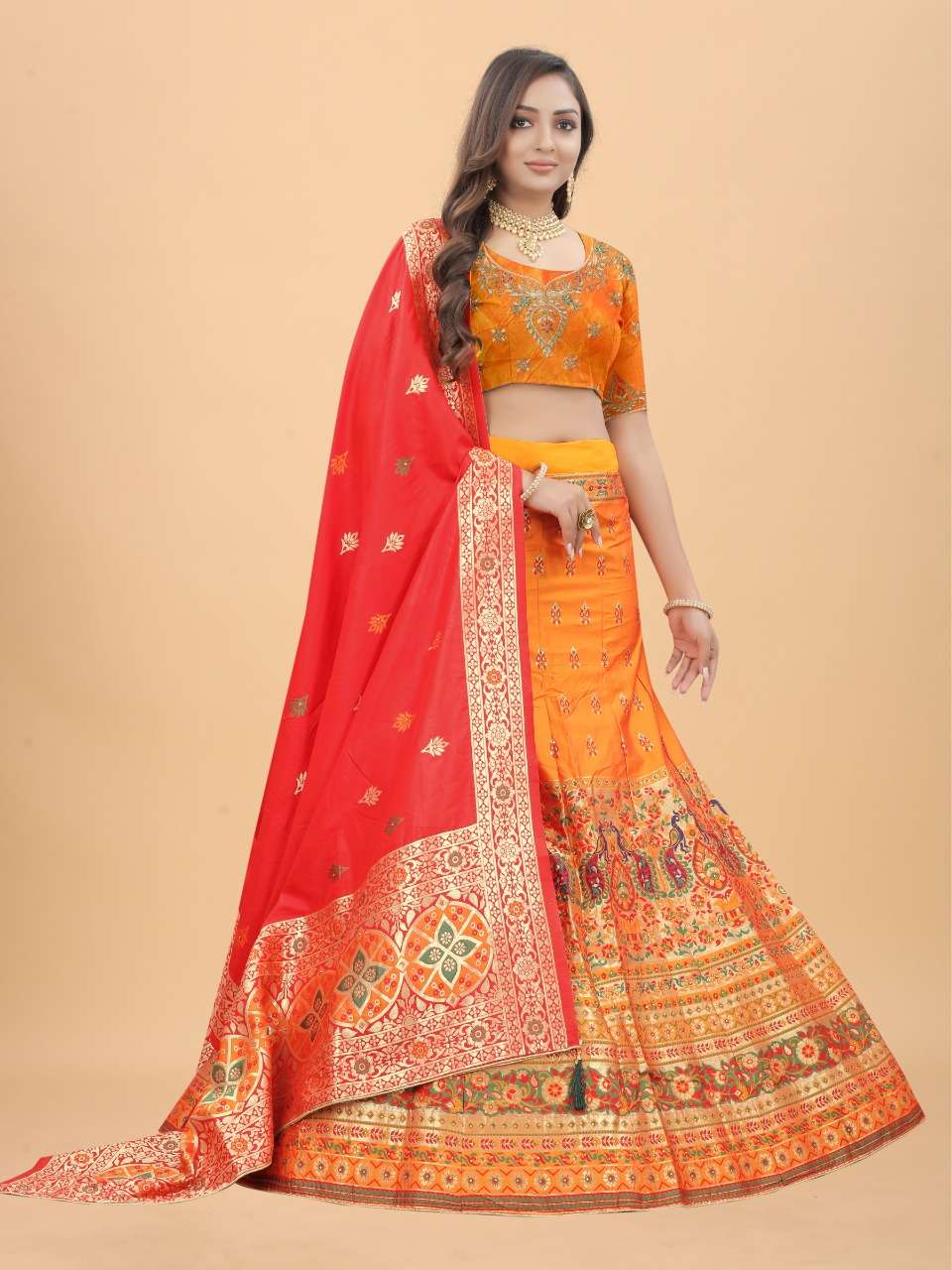 CODE-4920 BY ASLIWHOLESALE HEAVY BANARASI SILK HEAVY WORK LEHENGA