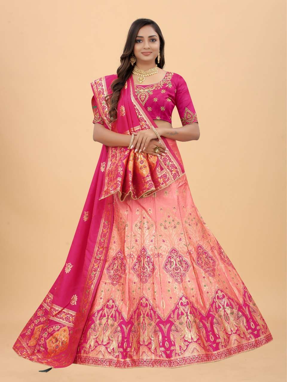 CODE-4926 BY ASLIWHOLESALE DESIGNER BANARASI SILK WORK LEHENGA