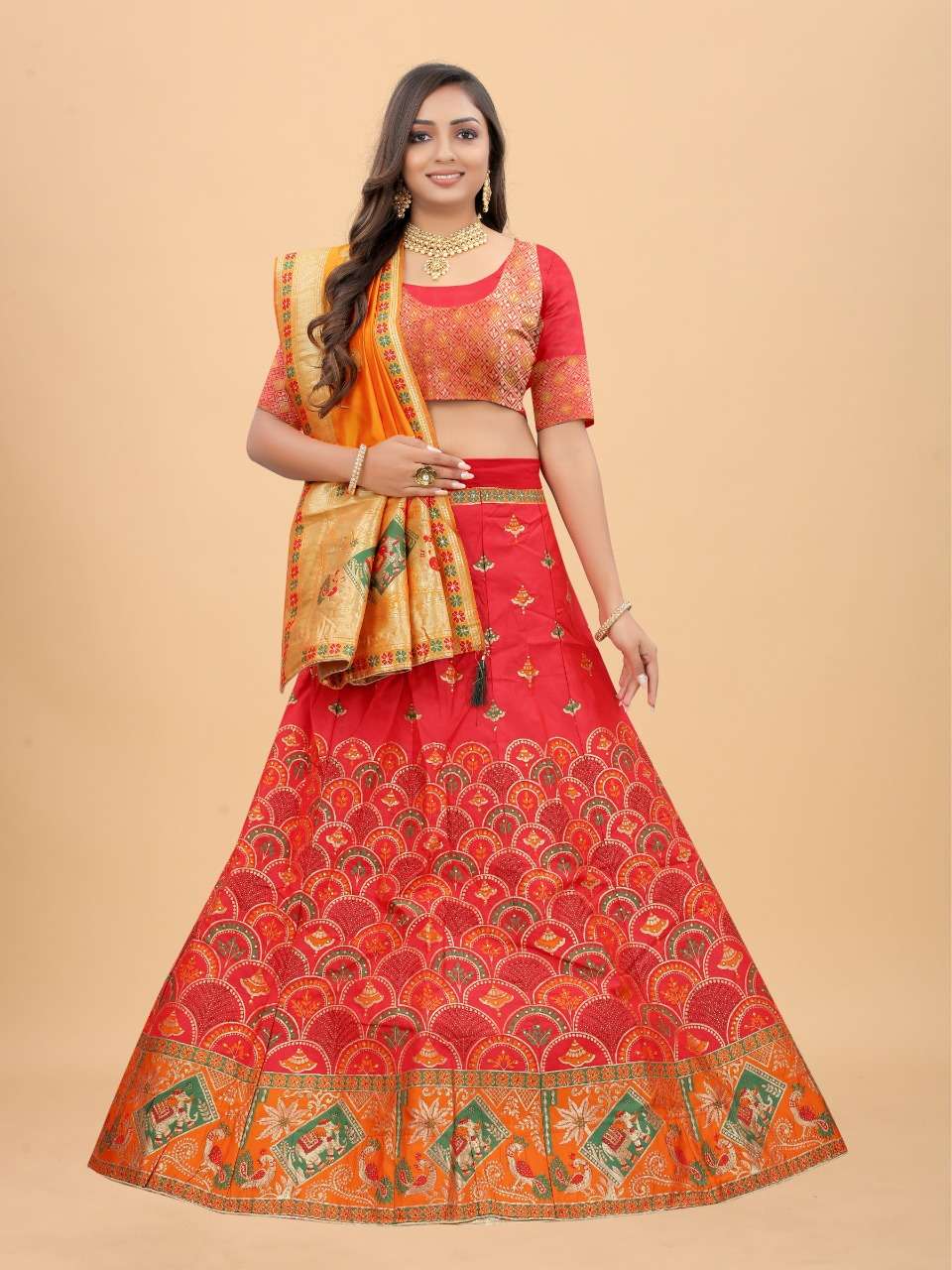 CODE-4927 BY ASLIWHOLESALE DESIGNER BANARASI SILK WORK LEHENGA