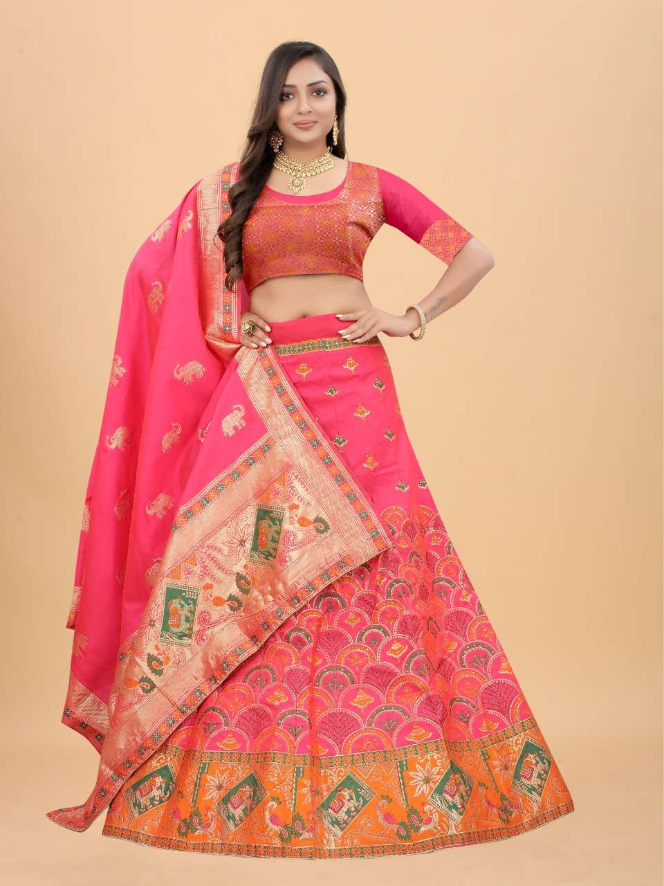 CODE-4929 BY ASLIWHOLESALE DESIGNER BANARASI SILK LEHENGA