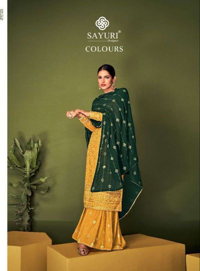 COLOURS BY SAYURI 156 TO 158 SERIES REAL GEORGETTE WORK SHARARA DRESSES