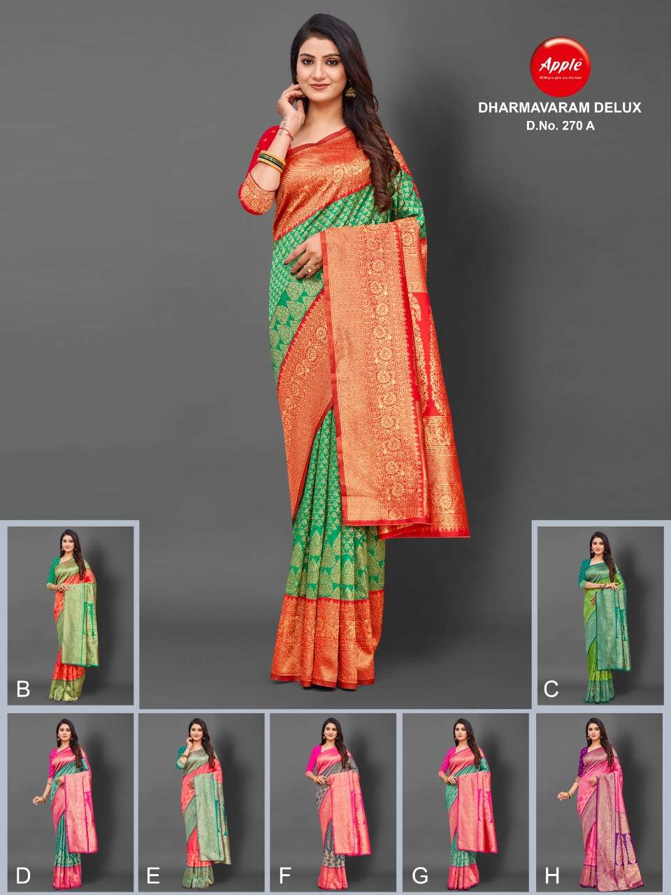 DHARMAVARAM SILK VOL-2 BY APPLE 260 TO 270 SERIES DESIGNER SILK SAREES