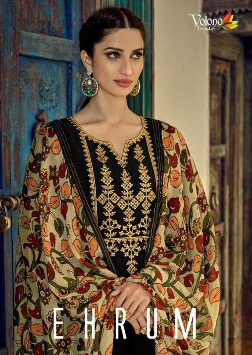 EHRUM BY VOLONO TRENDZ 6001 TO 6008 SERIES TUSSER SILK EMBROIDERY DRESSES