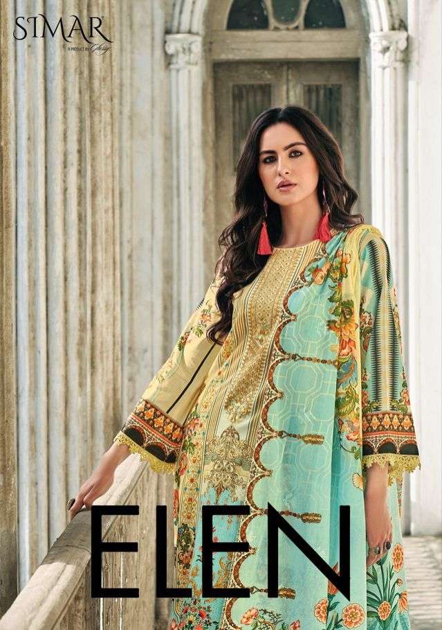 ELEN BY SIMAR 01 TO 06 SERIES MUSLIN PRINT EMBROIDERY PAKISTANI DRESSES