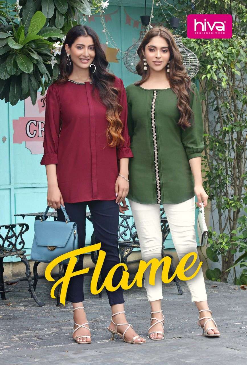 FLAME BY HIVA 101 TO 106 SERIES FANCY IMPORTED FABRICS TOPS