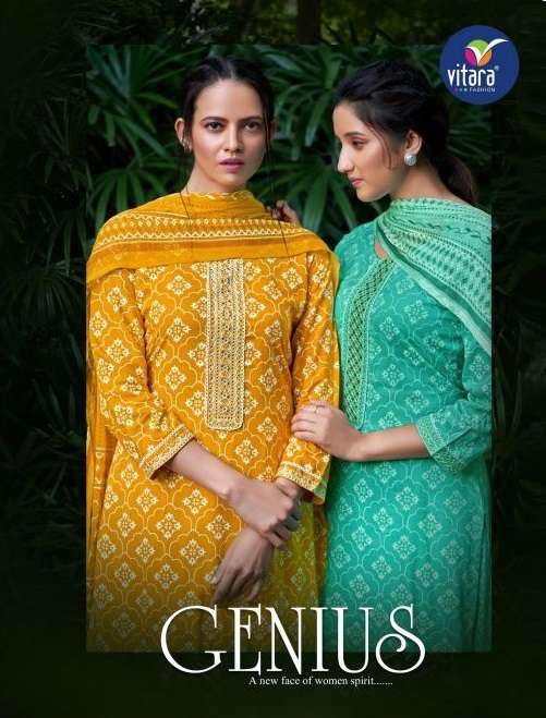 GENIUS BY VITARA FASHION 01 TO 04 SERIES RAYON PRINT STITCHED DRESSES