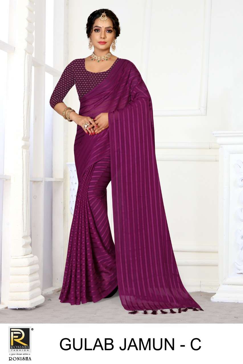 GULAB JAMUN BY RONISHA FASHION WEIGHTLESS GEORGETTE SAREES