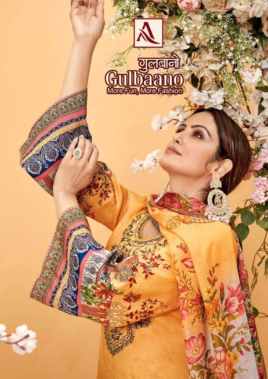 GULBAANO BY ALOK SUIT 1025-001 TO 1025-008 SERIES JAAM COTTON PAKISTANI PRINT DRESSES