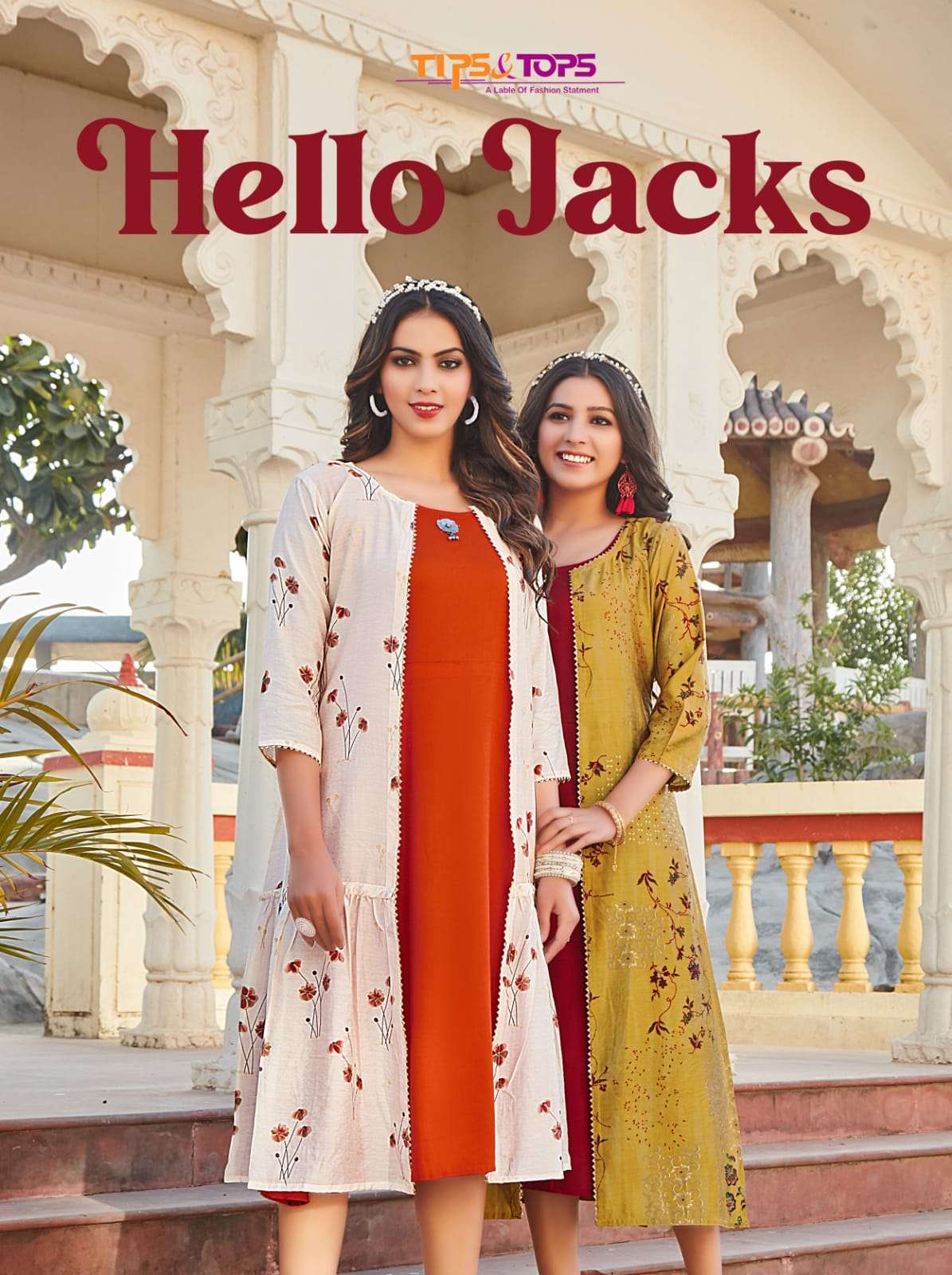 HELLO JACKS BY TIPS AND TOPS 1001 TO 1006 SERIES RAYON PRINT KURTIS