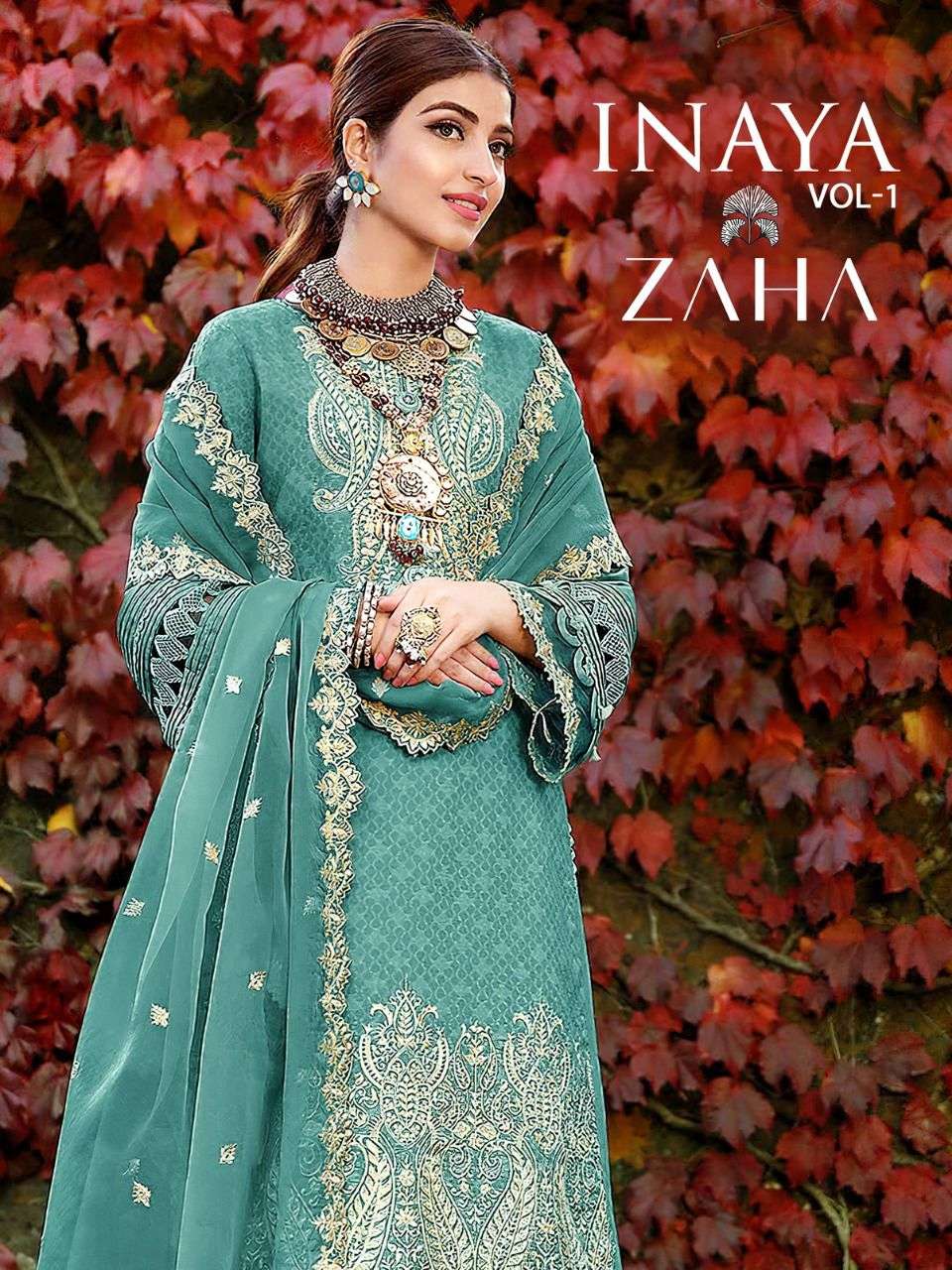 INAYA VOL-1 BY ZAHA 10021-A TO 10021-D SERIES GEORGETTE EMBROIDERY DRESSES