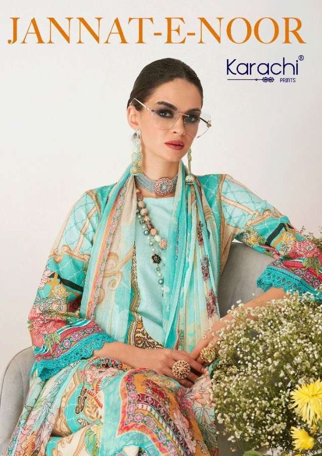 JANNAT E NOOR BY KARACHI PRINTS 16001 TO 16006 SERIES COTTON PAKISTANI DRESSES