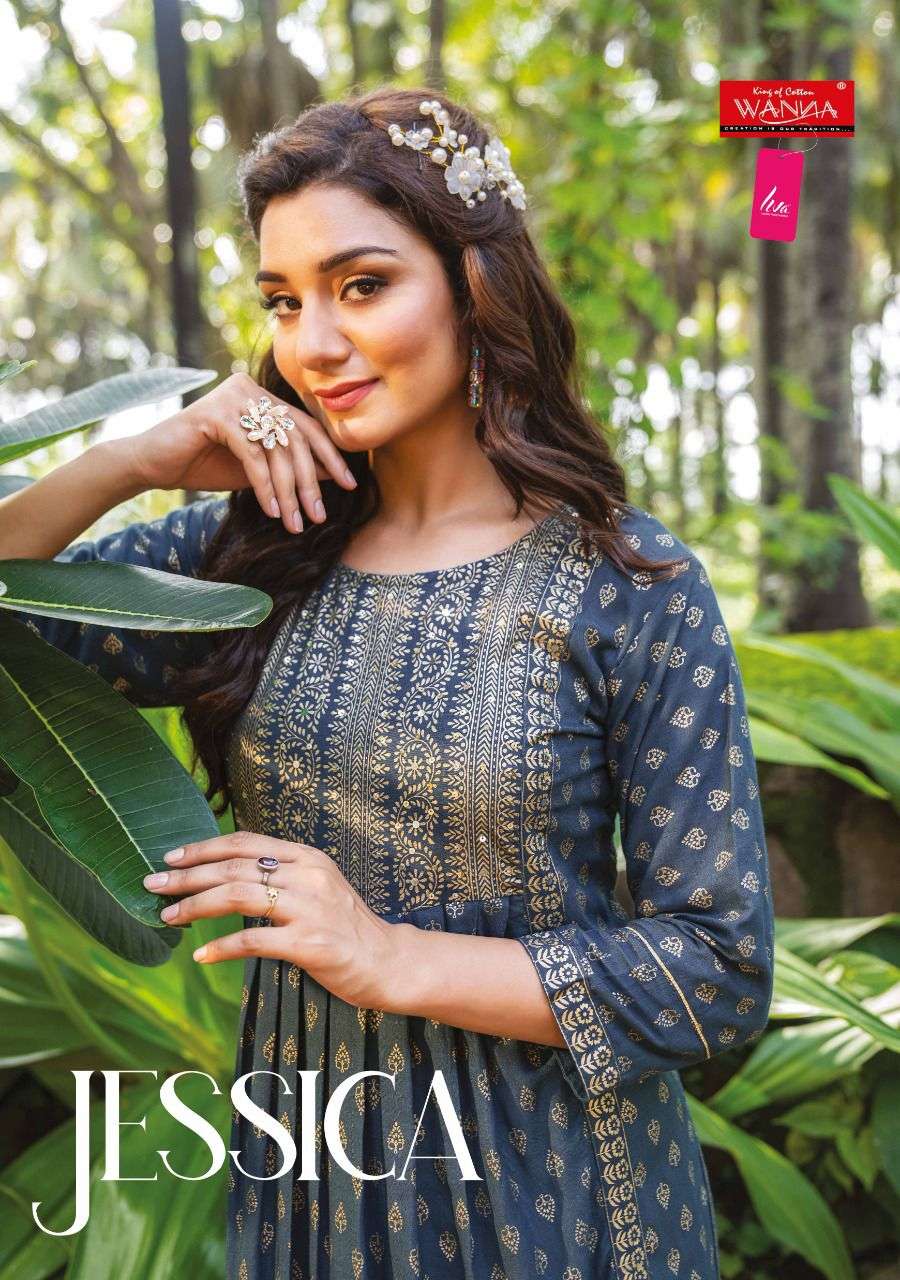 JESSICA BY WANNA LOOKS 101 TO 106 SERIES RAYON PRINT KURTIS PANTS