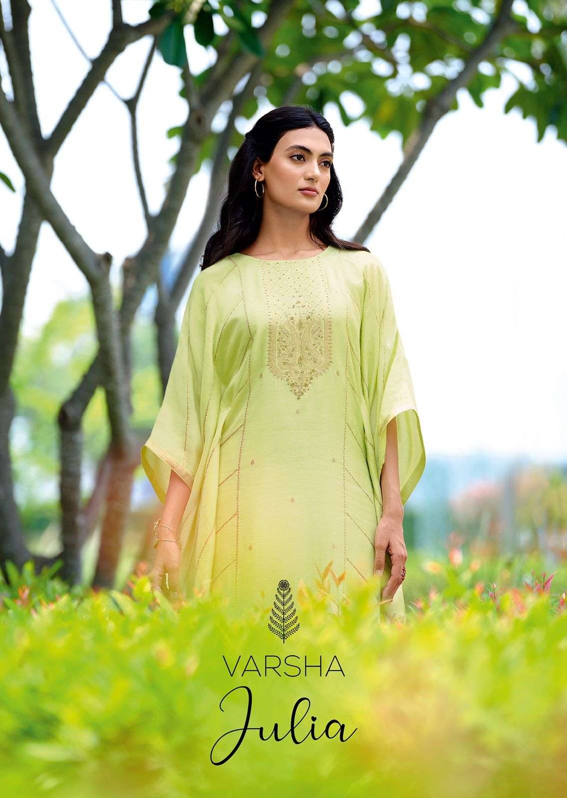 JULIA BY VARSHA 01 TO 04 SERIES VISCOSE HAND WORK KAFTAN WITH BOTTOM