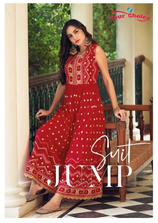 JUMP SUIT BY YOUR CHOICE 5001 TO 5006 SERIES GEORGETTE EMBROIDERED TUNICS