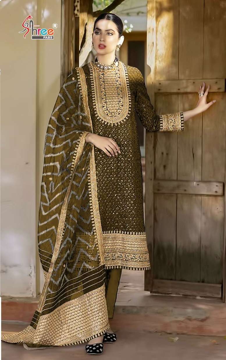 K-1445 COLOURS BY SHREE FABS 445-A TO 445-E SERIES FAUX GEORGETTE PAKISTANI DRESSES