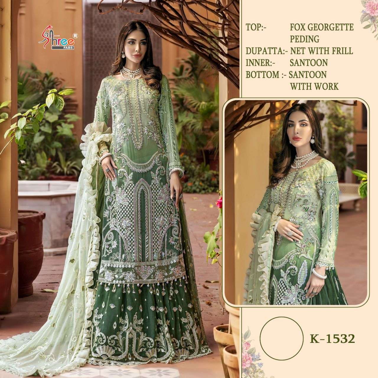 K-1572 HIT DESIGN BY SHREE FABS FAUX GEORGETTE EMBROIDERED PAKISTANI DRESS