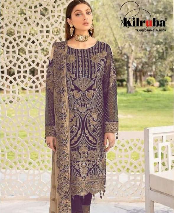 K-176 COLOURS BY KILRUBA 176-A TO 176-D SERIES GEORGETTE EMBROIDERY SEQUANCE DRESSES