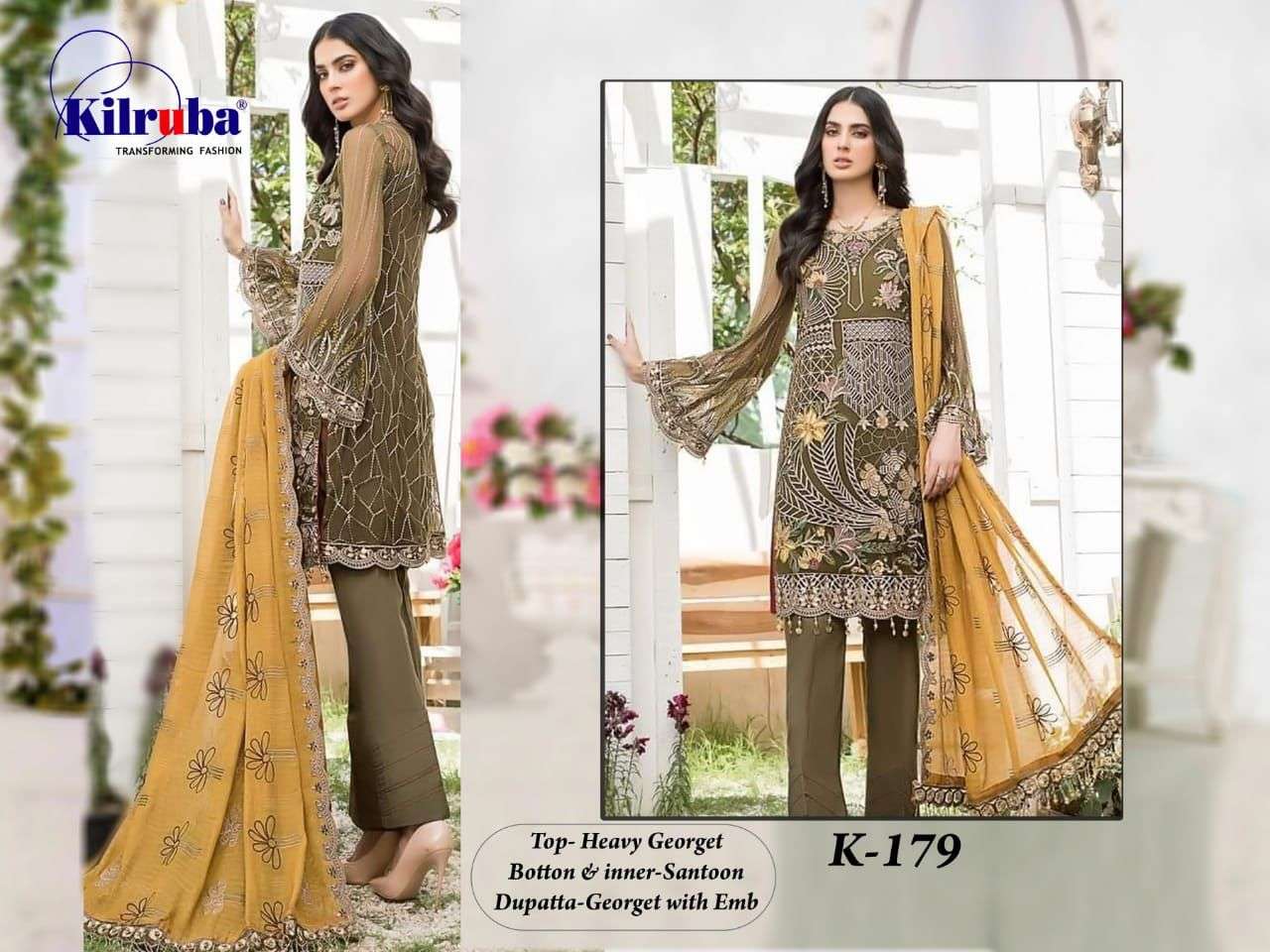 K-179 HIT DESIGN BY KILRUBA GEORGETTE EMBROIDERY SEQUANCE DRESS