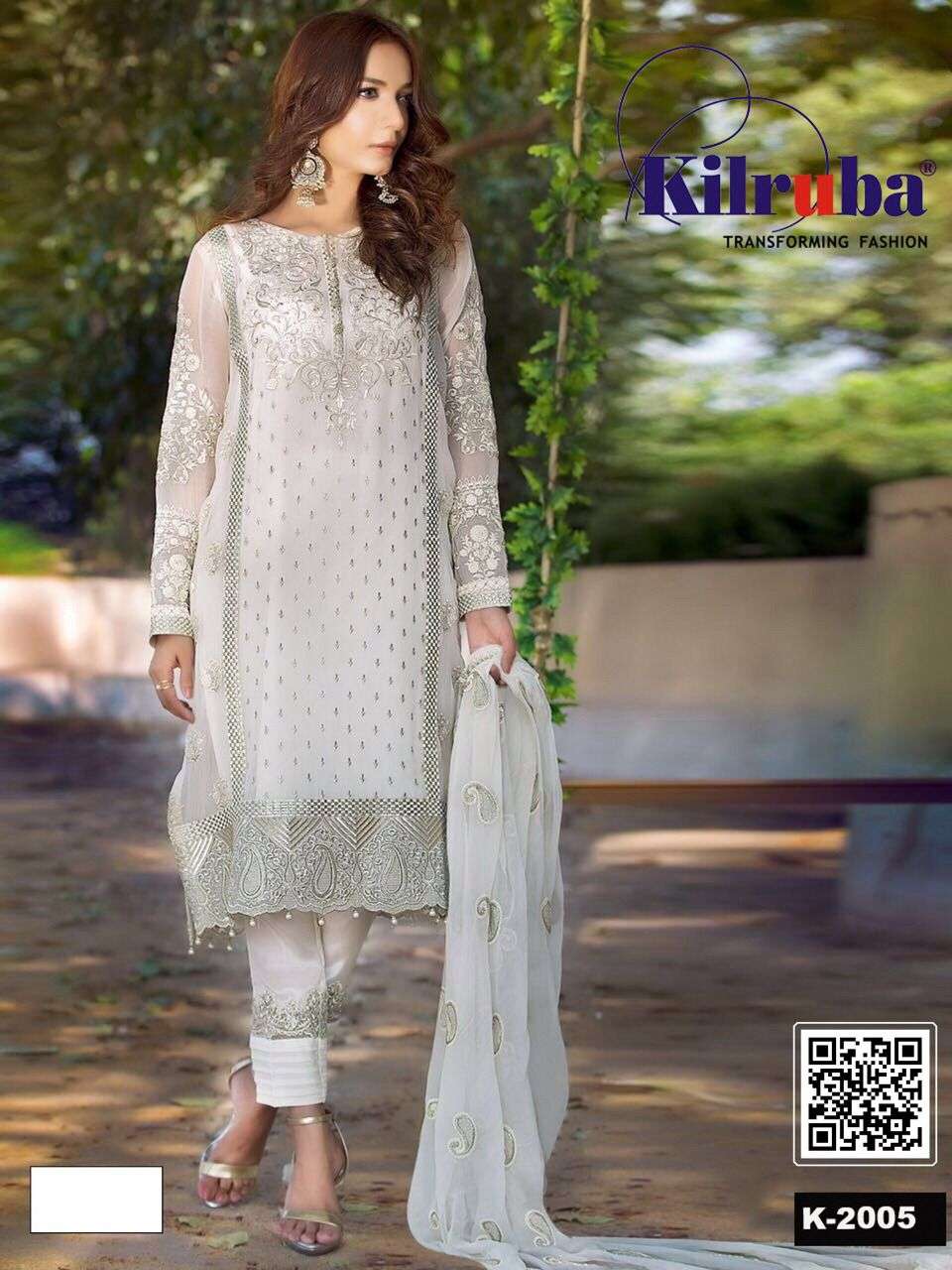 K-2005 BY KILRUBA K-2005 TO K-2005-B SERIES GEORGETTE EMBROIDERY DRESSES