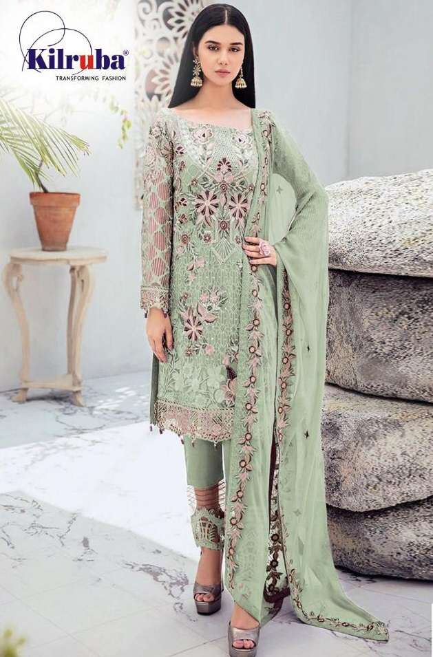 K-215 COLOURS BY KILRUBA K-215 TO K-215-C SERIES GEORGETTE EMBROIDERY DRESSES