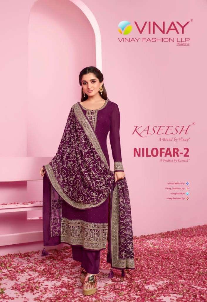 KASEESH NILOFAR VOL-2 BY VINAY FASHION 60901 TO 60907 SERIES GEORGETTE DRESSES