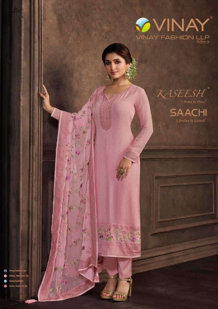 KASEESH SAACHI BY VINAY FASHION 61351 TO 61356 SERIES GEORGETTE DRESSES