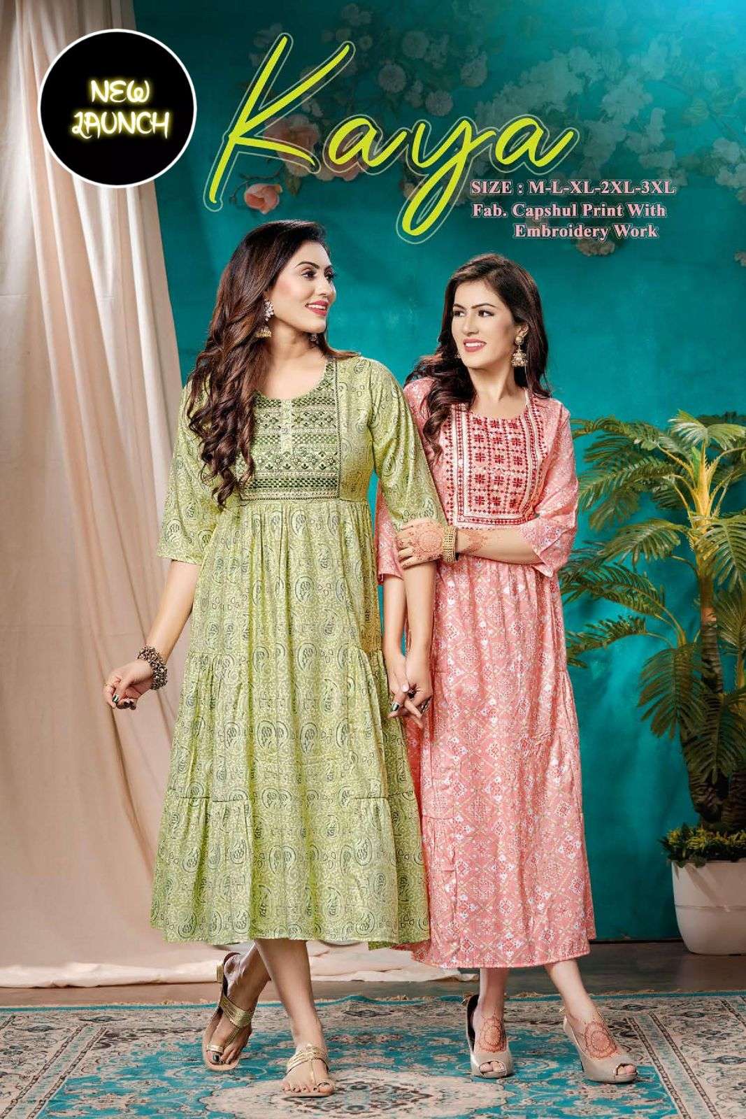 KAYA BY ASLIWHOLESALE 101 TO 106 SERIES CAPSULE PRINT KURTIS