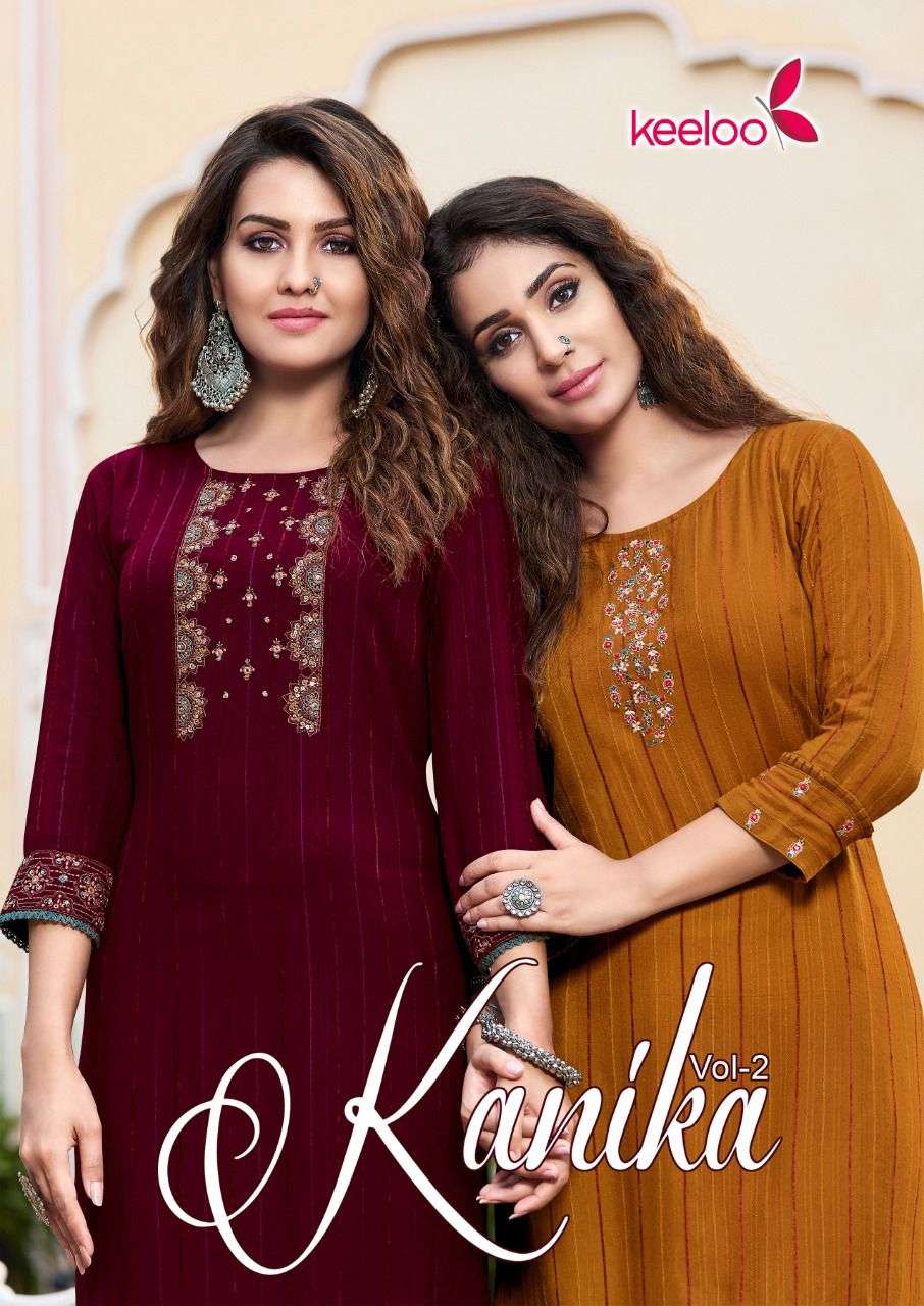 KEELOO KANIKA VOL-2 BY KOODEE 1013 TO 1016 SERIES VISCOSE EMBROIDERY KURTIS