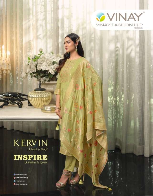 KERVIN INSPIRE BY VINAY FASHION 60451 TO 60457 SERIES MUSLIN JAQUARD DRESSES