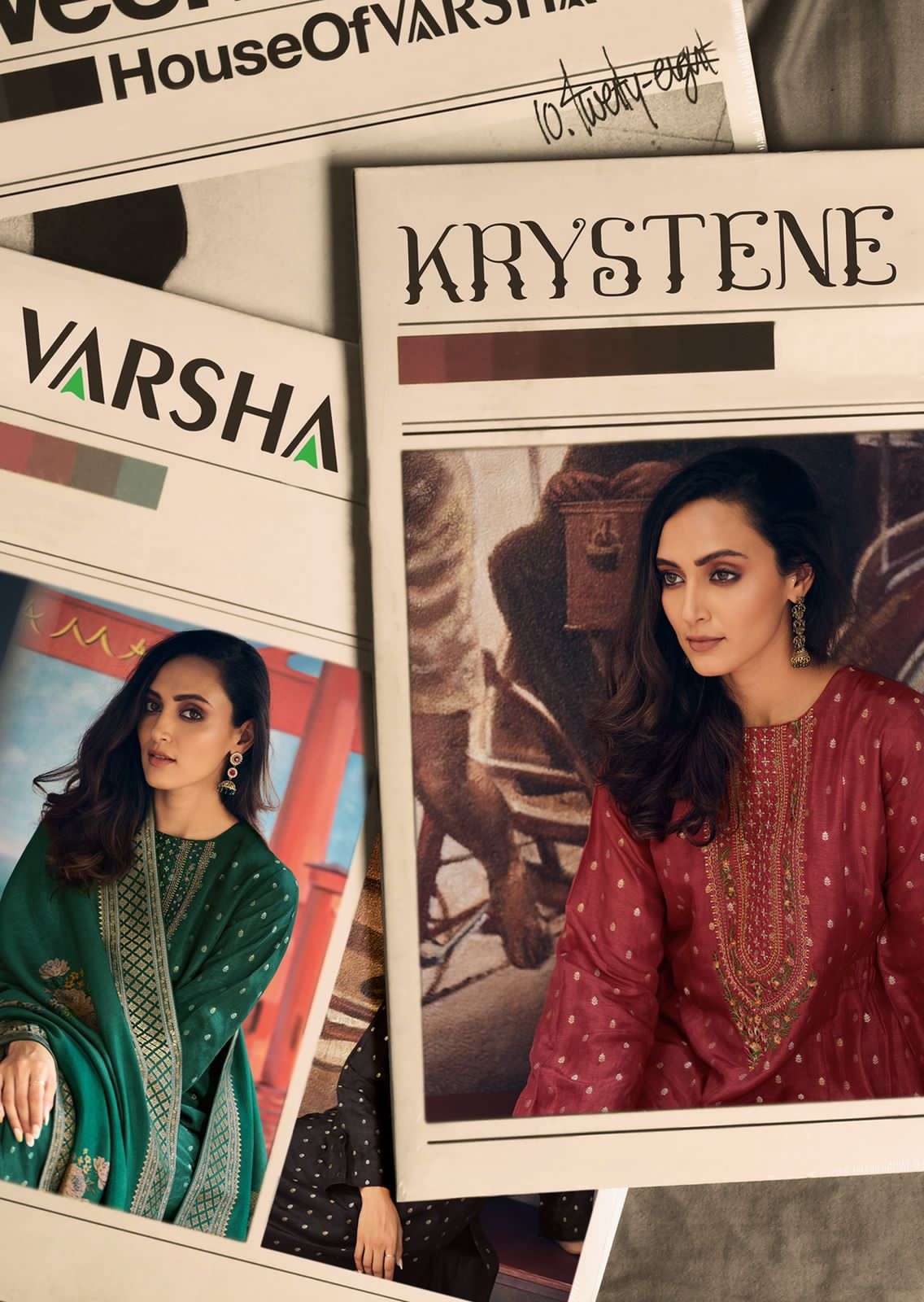 KRYSTENE BY VARSHA 01 TO 04 SERIES VISCOSE EMBROIDERY DRESSES