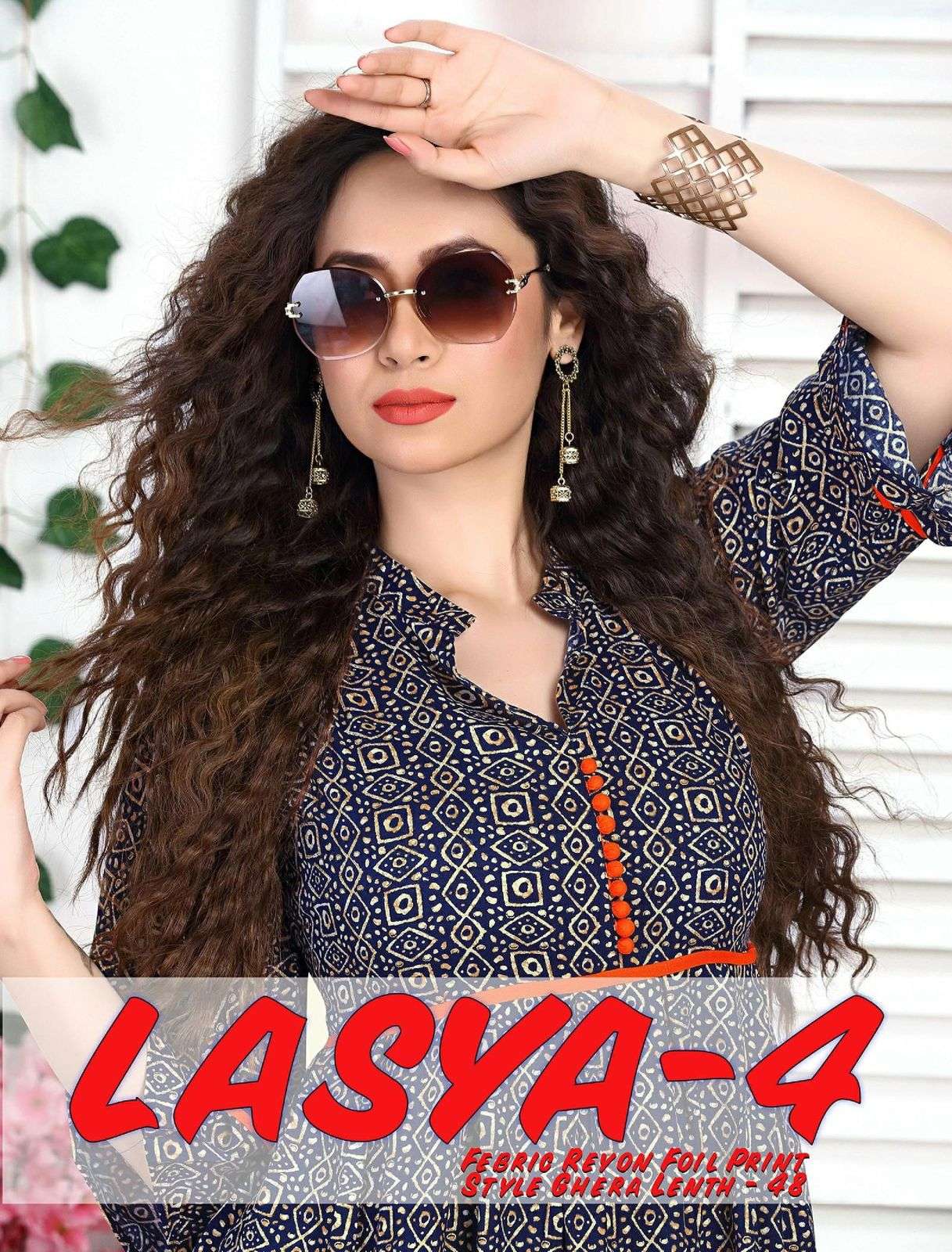 LASYA VOL-4 BY ASLIWHOLESALE 3201 TO 3206 SERIES RAYON PRINT KURTIS