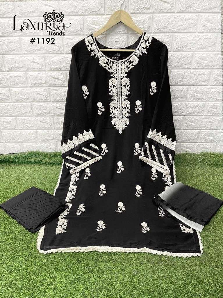 LAXURIA 1192 BLACK BY LAXURIA TRENDZ DESIGNER FAUX GEORGETTE DRESS